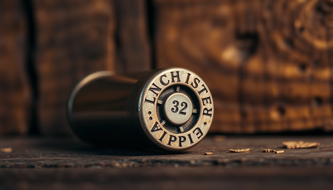 Detailed image of a 32 WIN cartridge showcasing its vintage design and historical significance for collectors and enthusiasts.