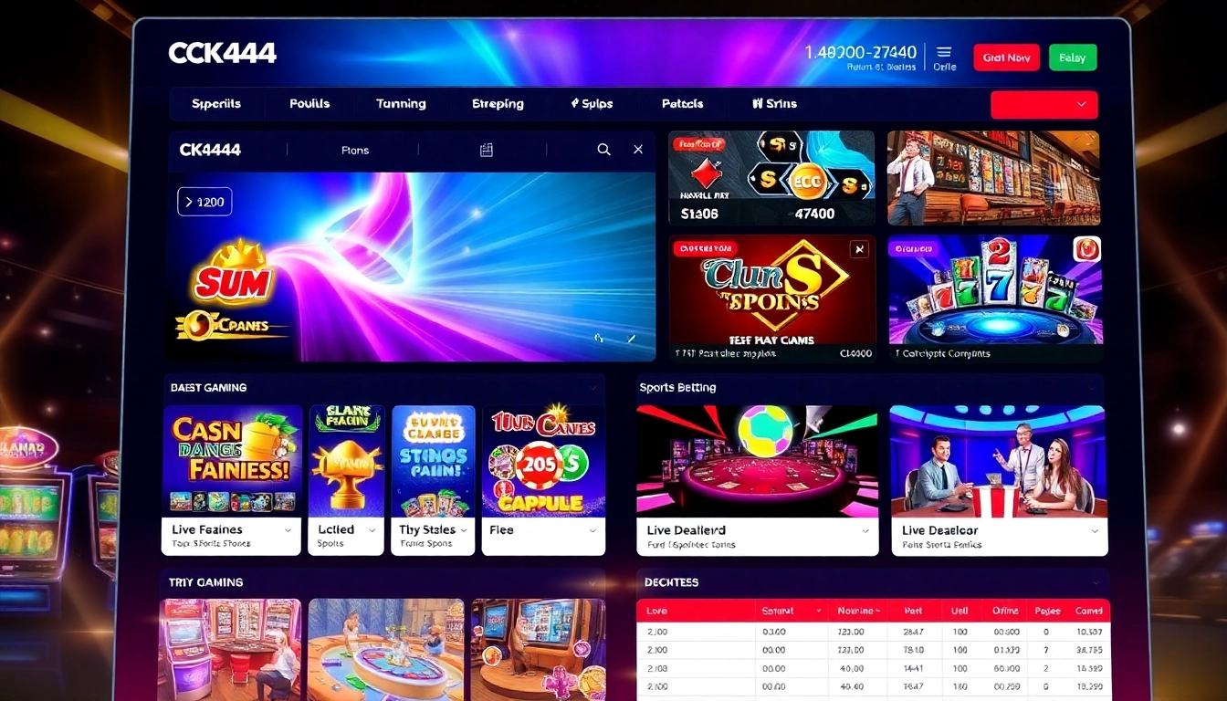 Clear visual displaying the ck4444 login option on a sleek, user-friendly gaming platform with engaging visuals and modern interface, inviting players to login confidently.