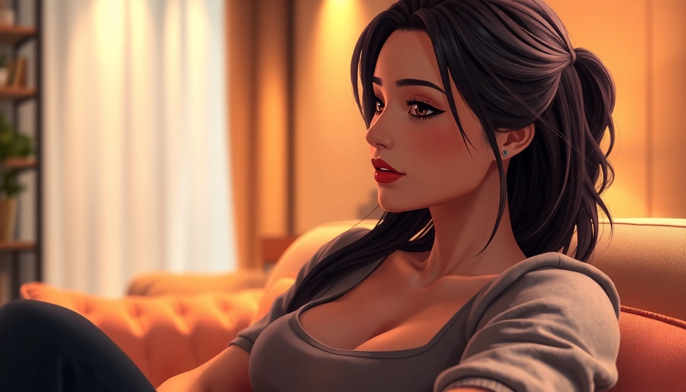 Realistic digital illustration of an AI character in a cozy, intimate setting with warm lighting and detailed textures.