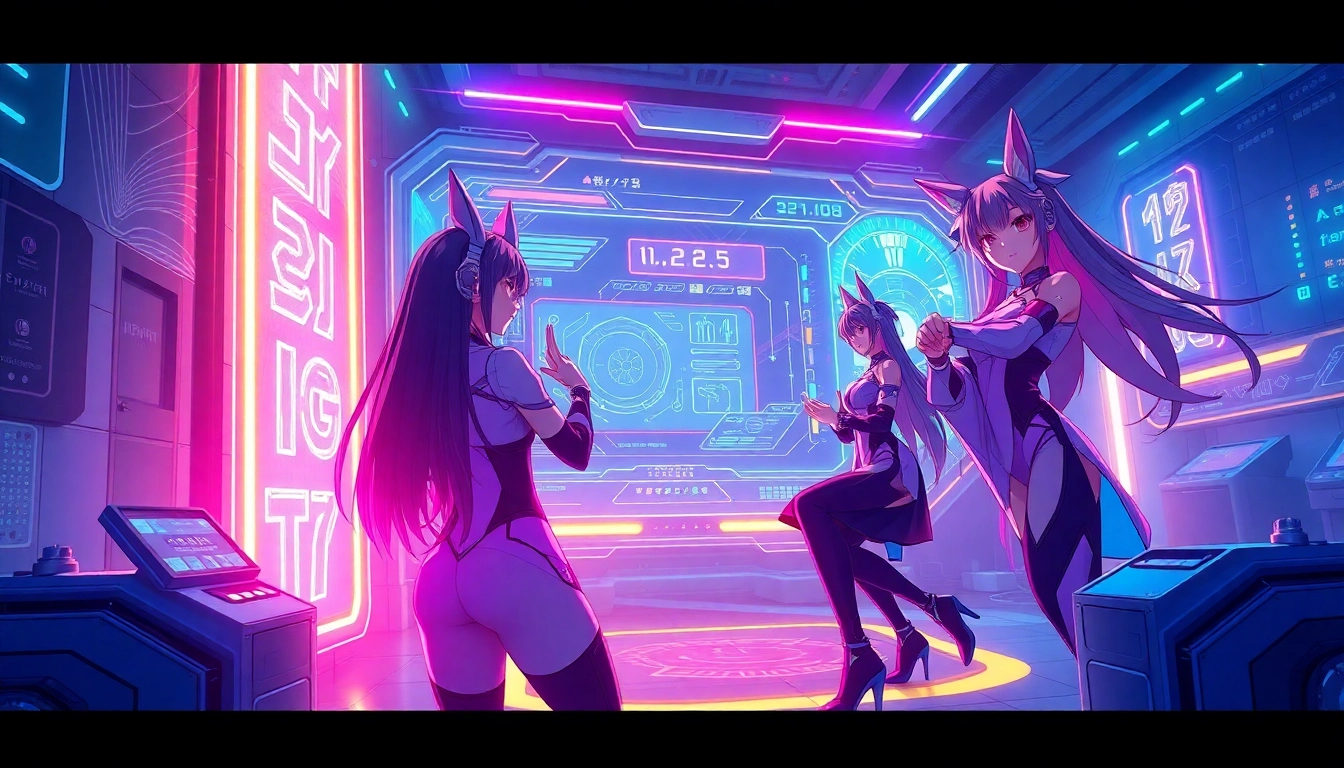 AI hentai generator creating detailed anime characters with vibrant colors and dynamic poses for immersive user experience