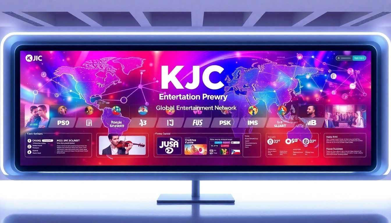 Visit httpskjcm.net for a vibrant illustration of KJC's global entertainment and partner