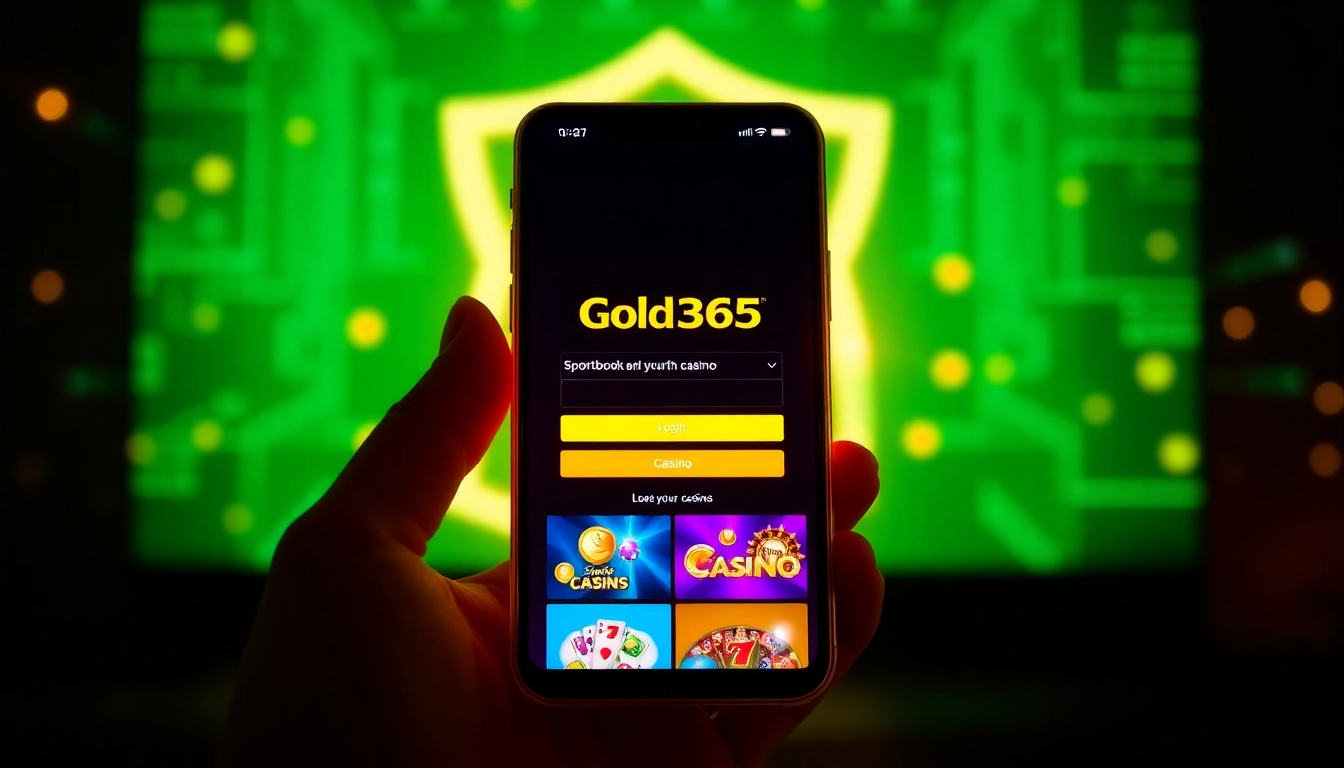Gold365 Login page on mobile device showing a secure sports betting platform with colorful icons, designed for easy access and user engagement.