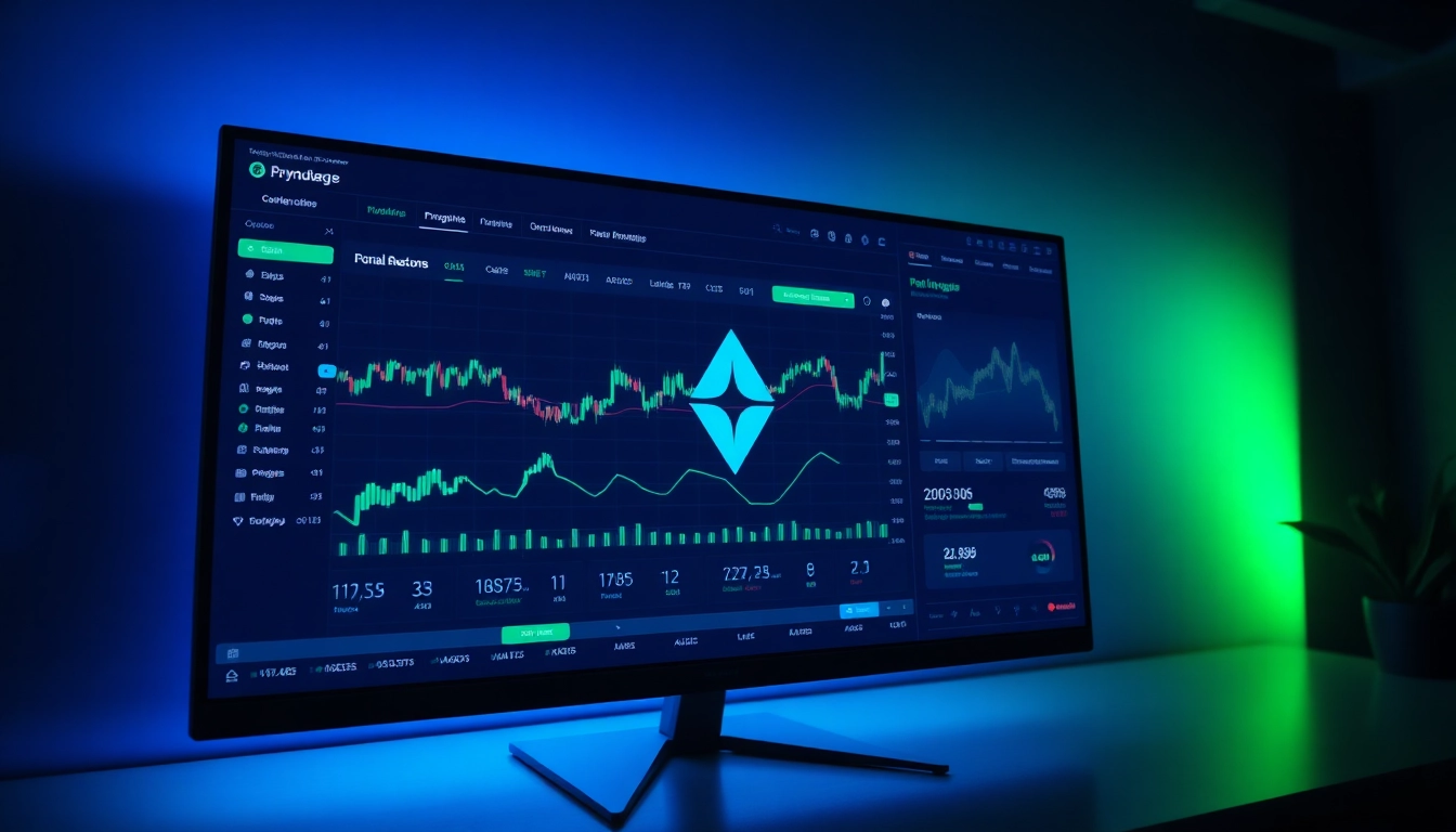 Professional crypto exchange platform showcasing trading charts and digital assets for