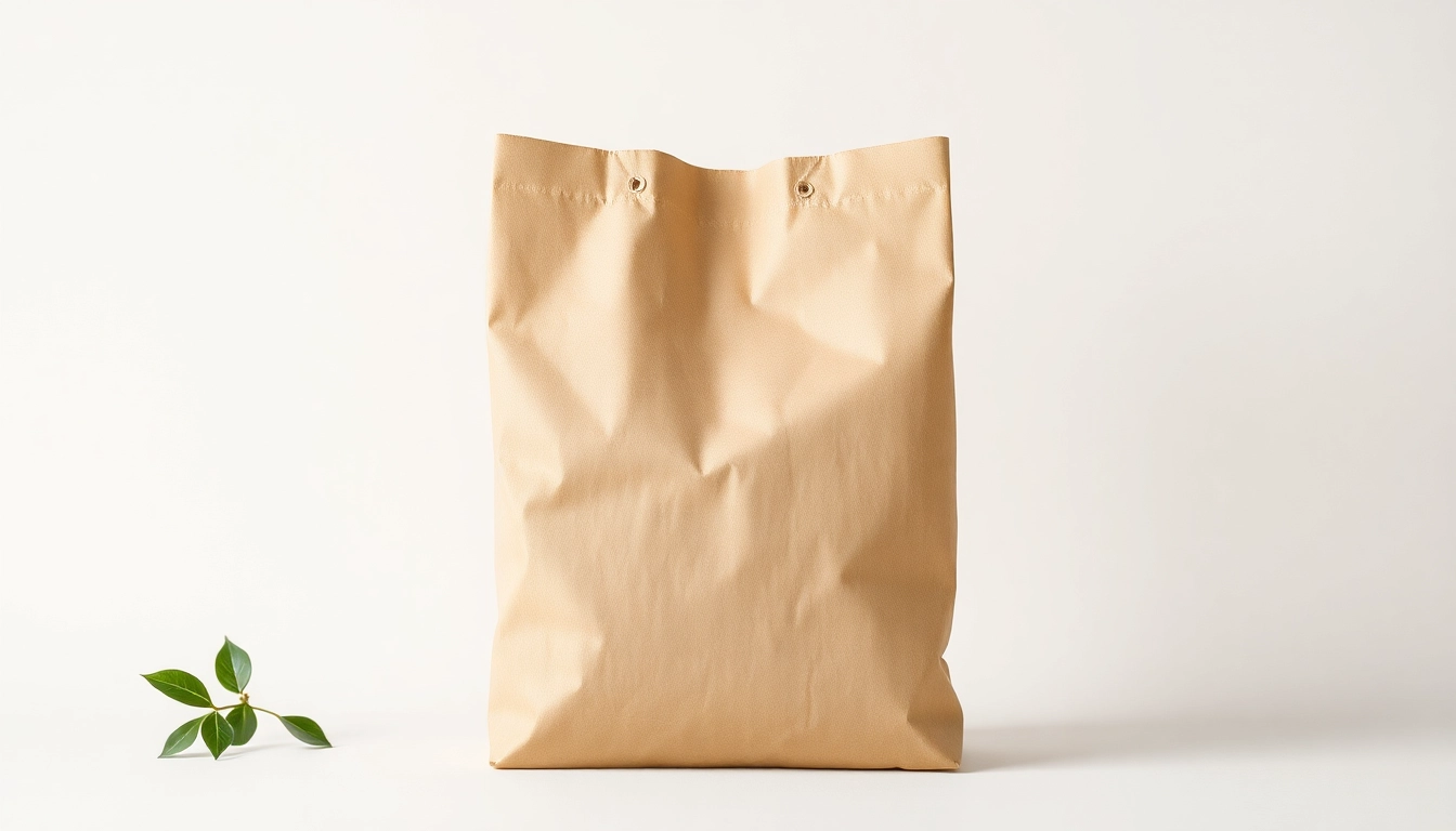 Eco-friendly torba papierowa with natural textures being used in retail packaging for