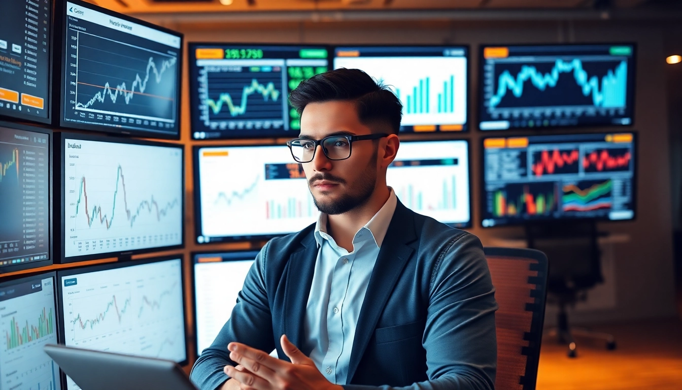 Professional analyzing expert investment insights with detailed market data and charts
