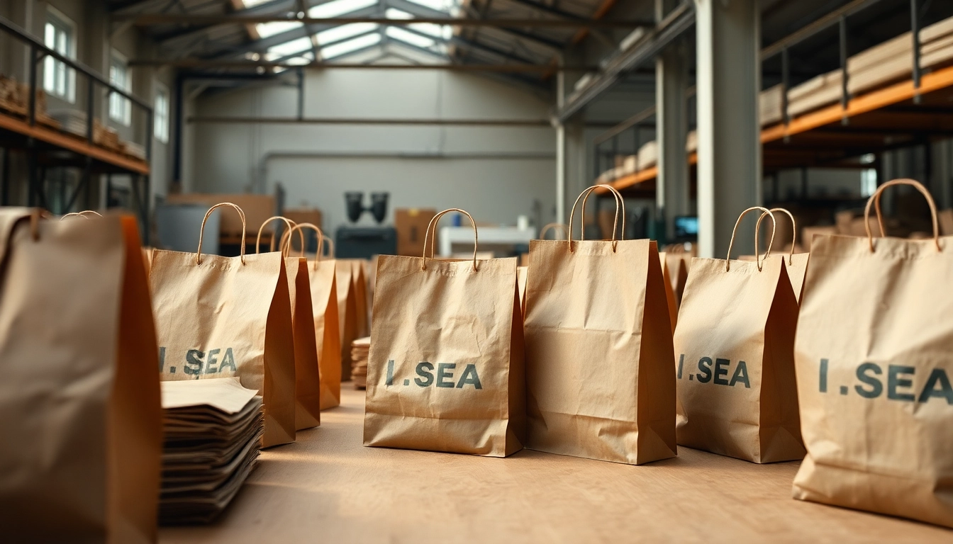 High-quality image of a torba papierowa in eco-friendly packaging process emphasizing sustainability